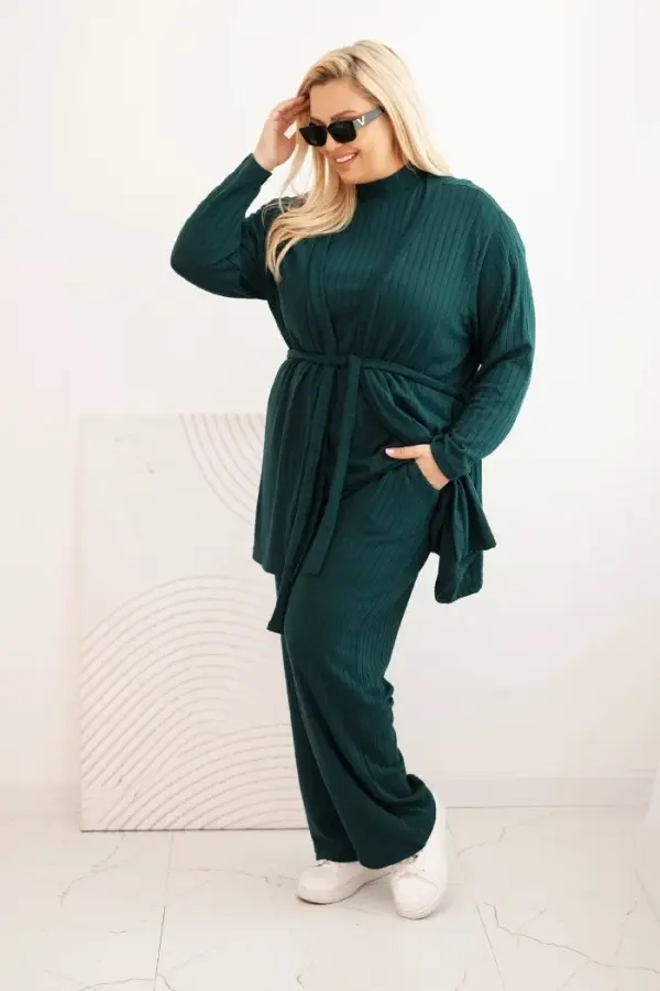 Kesi Kesi Three-piece women's Plus Size set dark green
