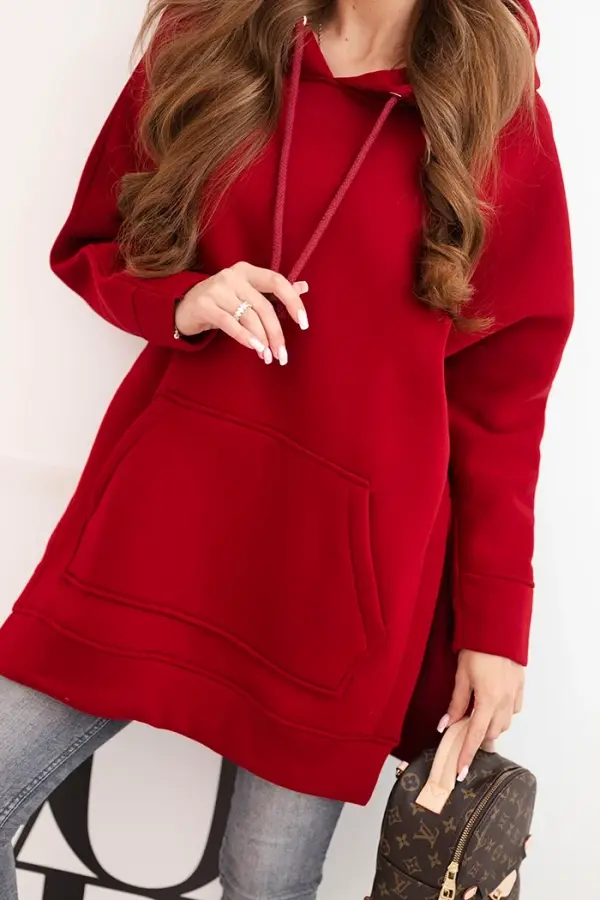 Kesi Kesi Warm sweatshirt with side slits burgundy