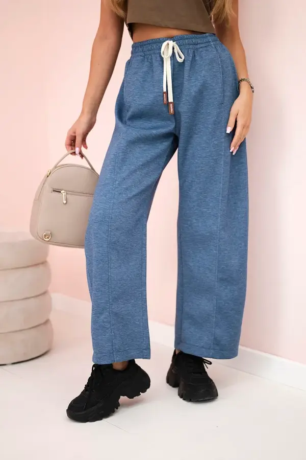 Kesi Włoski Kesi Włoski Butter trousers tied at the waist denim melange