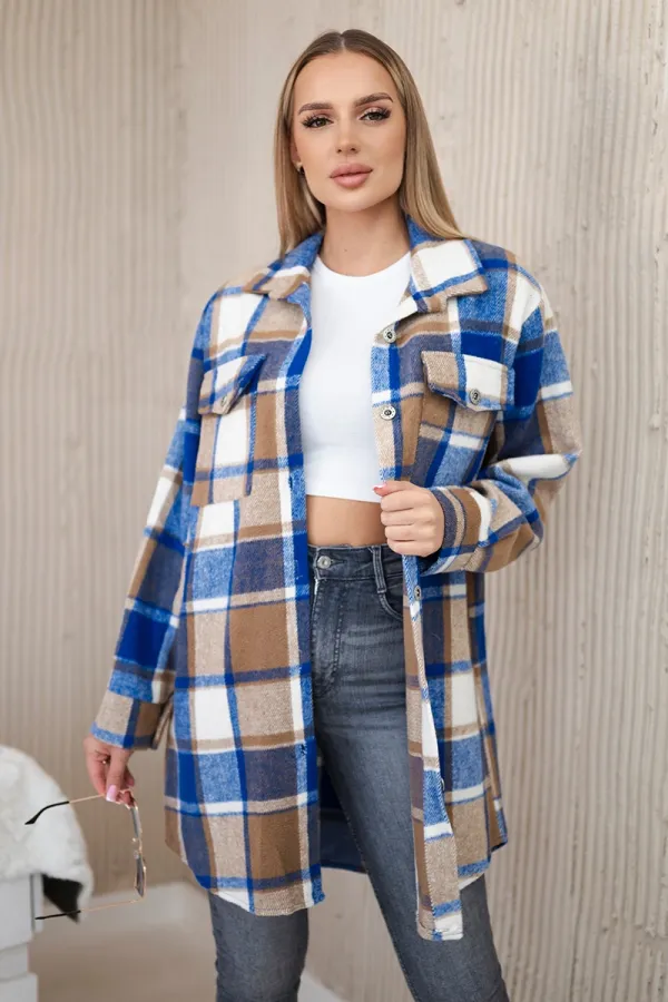 Kesi Włoski Kesi Włoski Checkered shirt cornflower blue