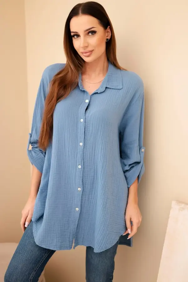 Kesi Włoski Kesi Włoski Cotton muslin shirt džínovina