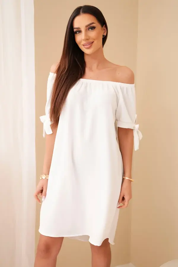 Kesi Włoski Kesi Włoski Dress tied on the sleeves white