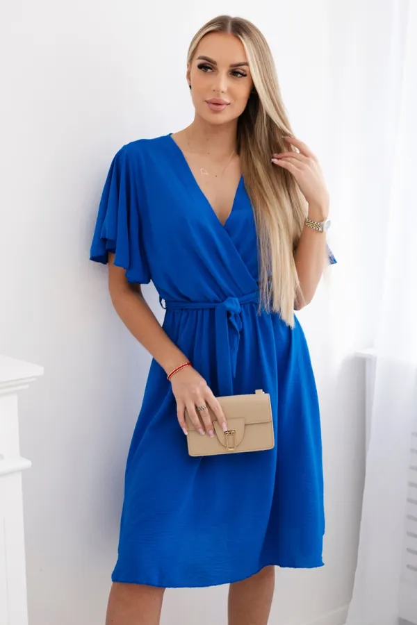 Kesi Włoski Kesi Włoski Dress with a plunging neckline cornflower blue