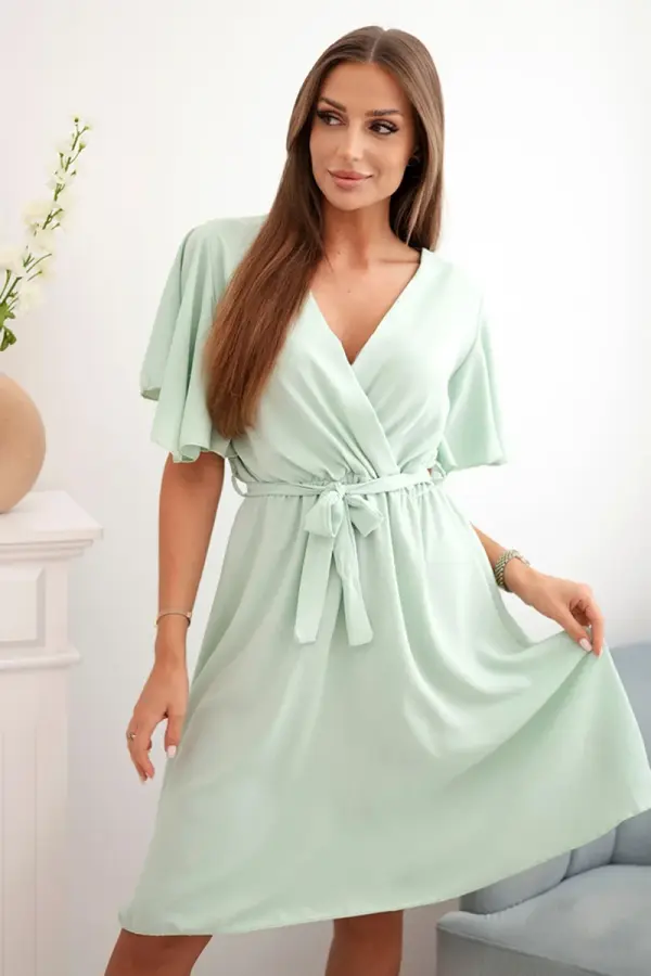 Kesi Włoski Kesi Włoski Dress with a plunging neckline dark mint