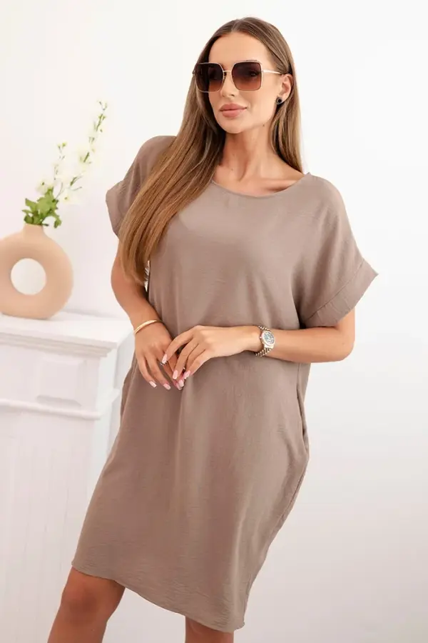 Kesi Włoski Kesi Włoski Dress with pockets fango