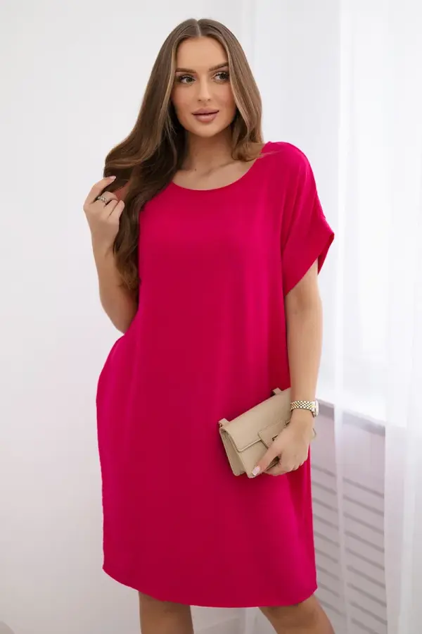 Kesi Włoski Kesi Włoski Dress with pockets fuchsia