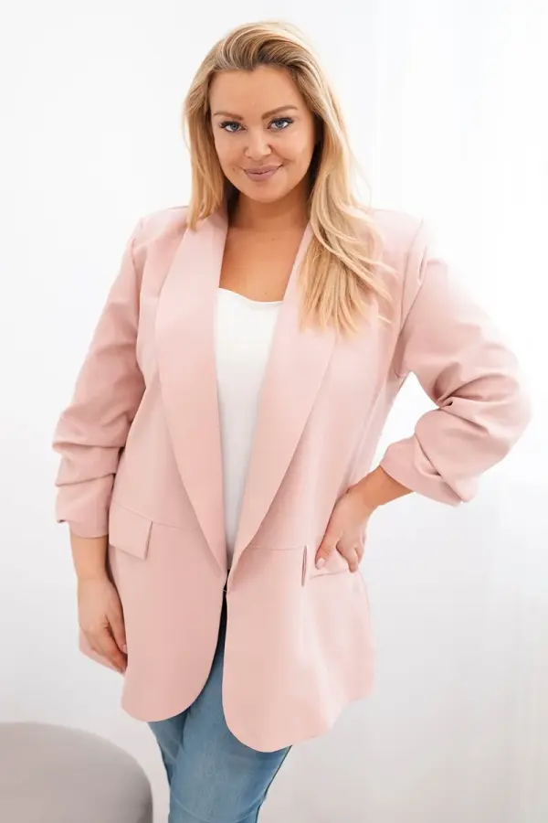 Kesi Włoski Kesi Włoski Elegant Plus Size women's blazer dark powder pink