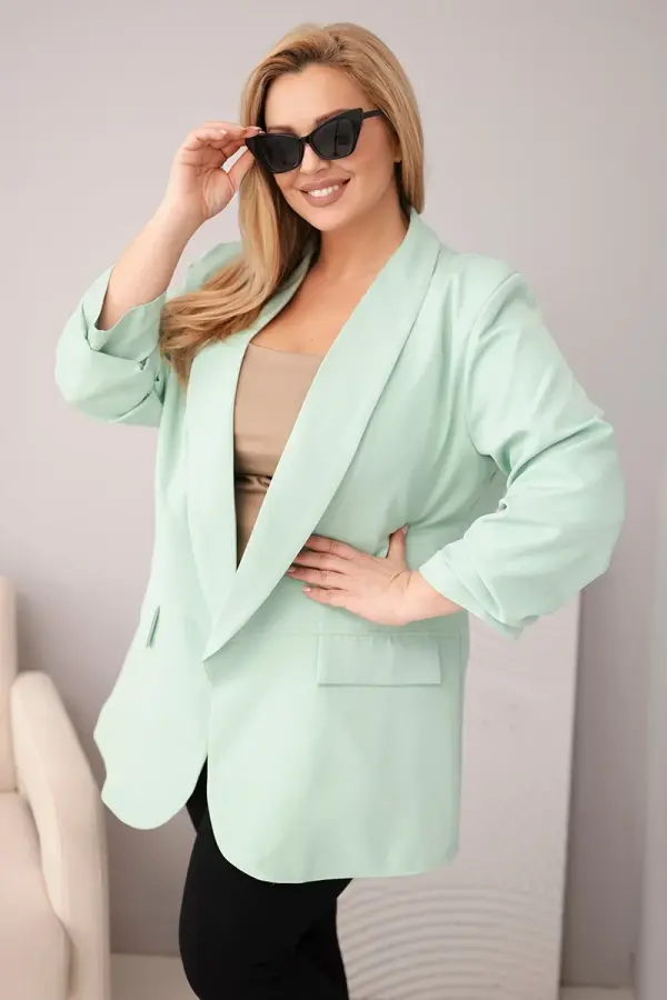 Kesi Włoski Kesi Włoski Elegant Plus Size women's blazer mint