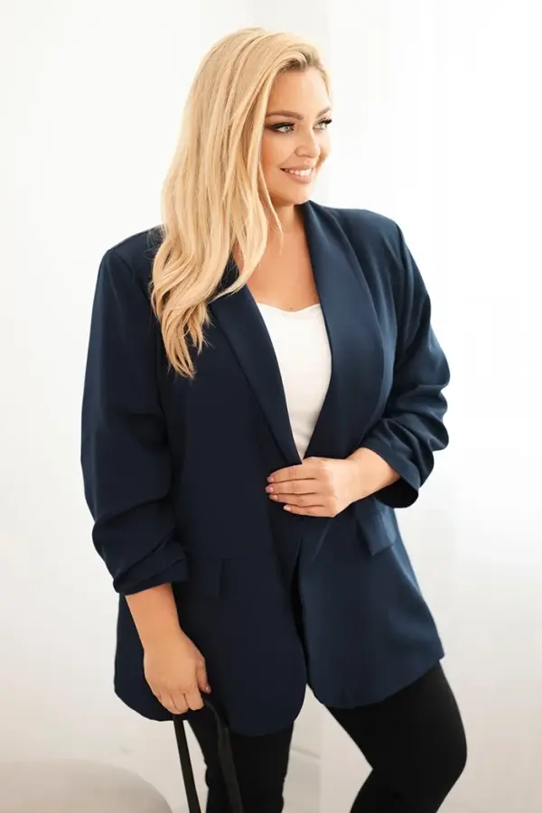 Kesi Włoski Kesi Włoski Elegant Plus Size women's blazer navy