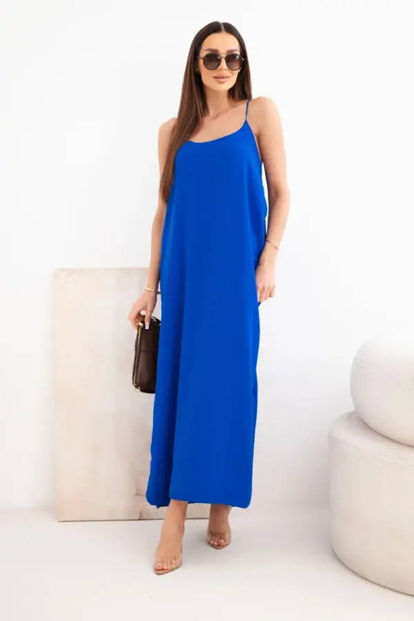 Kesi Włoski Kesi Włoski Long dress with straps cornflower blue