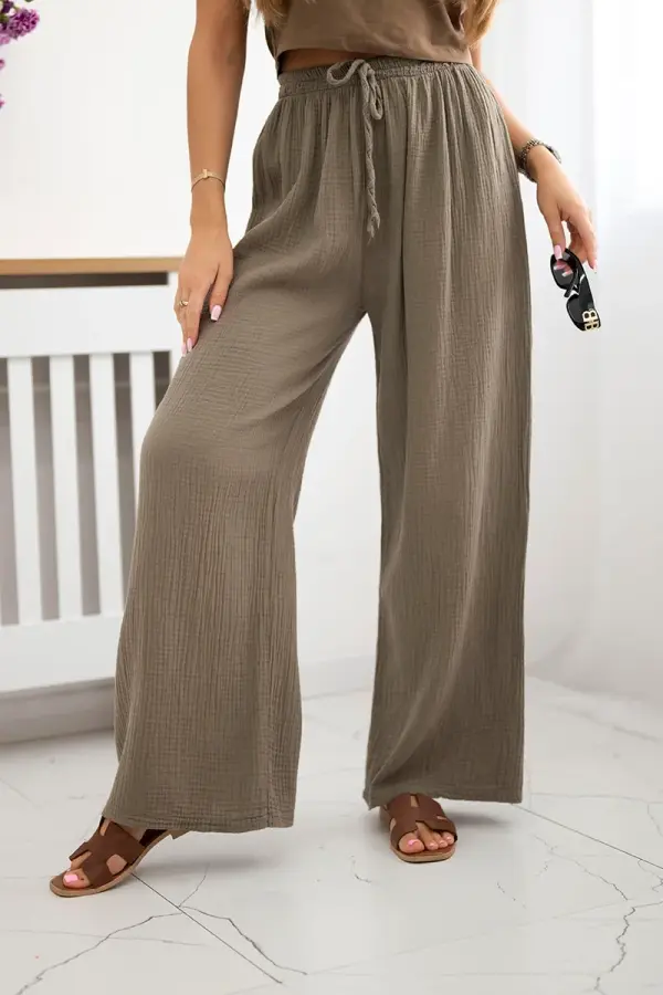 Kesi Włoski Kesi Włoski Muslin pants with a wide leg fango