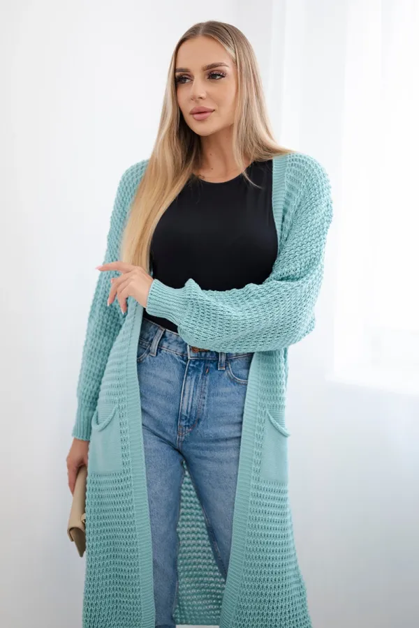 Kesi Włoski Kesi Włoski Openwork cardigan with pockets mint