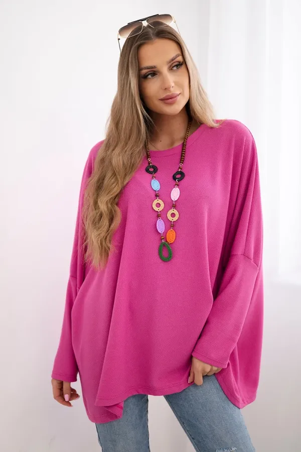 Kesi Włoski Kesi Włoski Oversize blouse with necklace pink