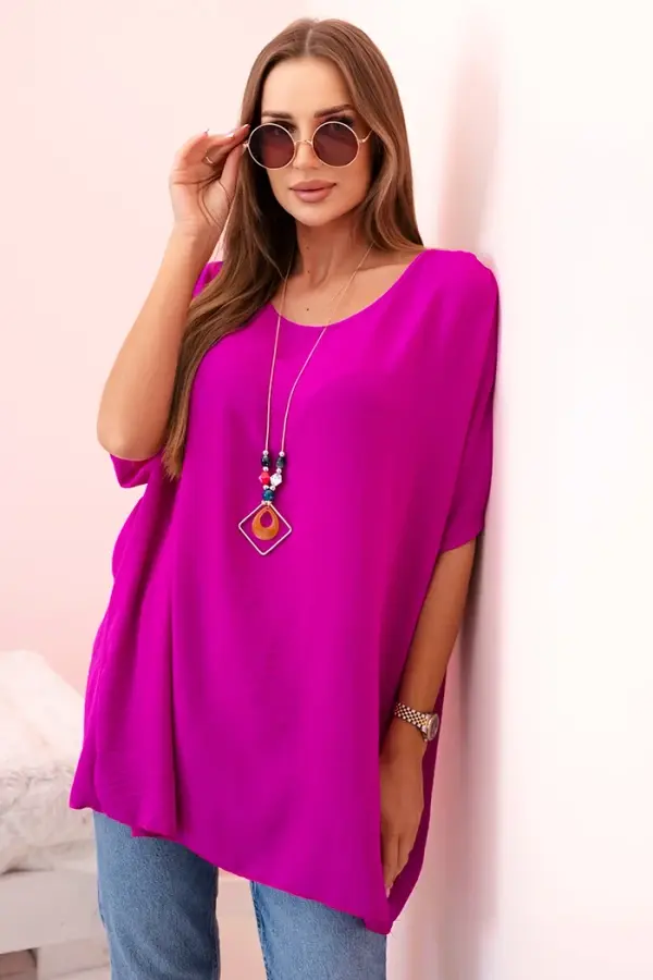 Kesi Włoski Kesi Włoski Oversized blouse with pendant aubergine