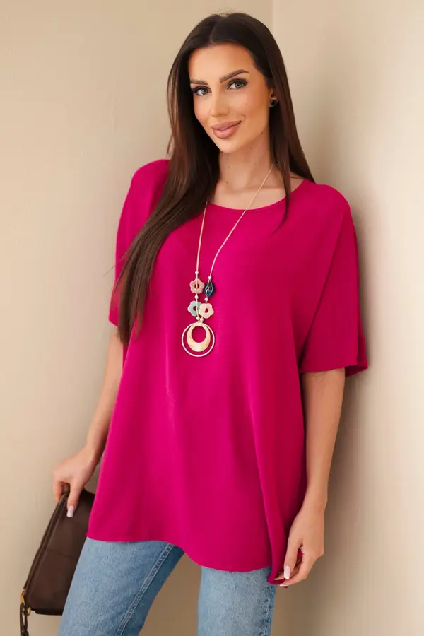Kesi Włoski Kesi Włoski Oversized bluza z obeskom, temno vijolična