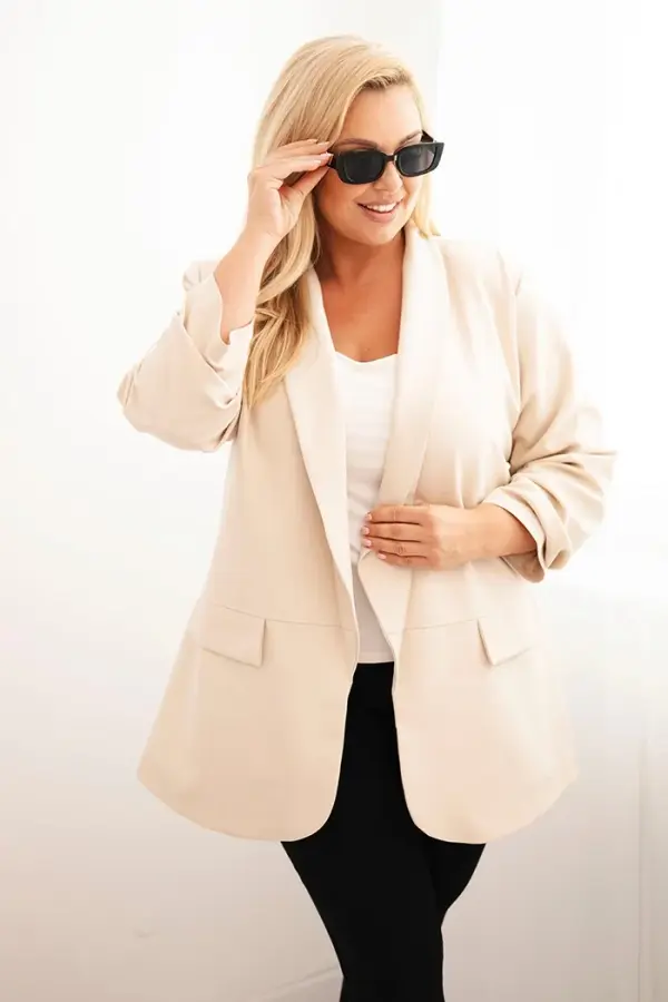 Kesi Włoski Kesi Włoski Plus Size elegant women's jacket beige