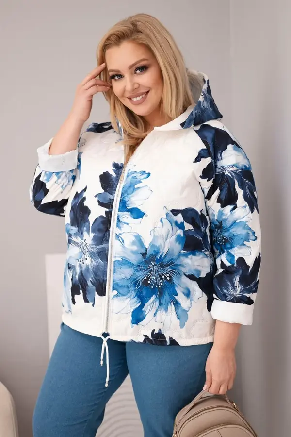 Kesi Włoski Kesi Włoski Plus Size spomladanska jakna s cvetličnim vzorcem