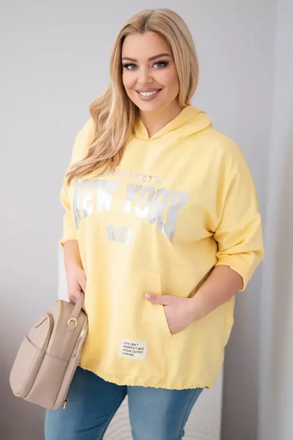 Kesi Włoski Kesi Włoski pulover s kapuco, rumen