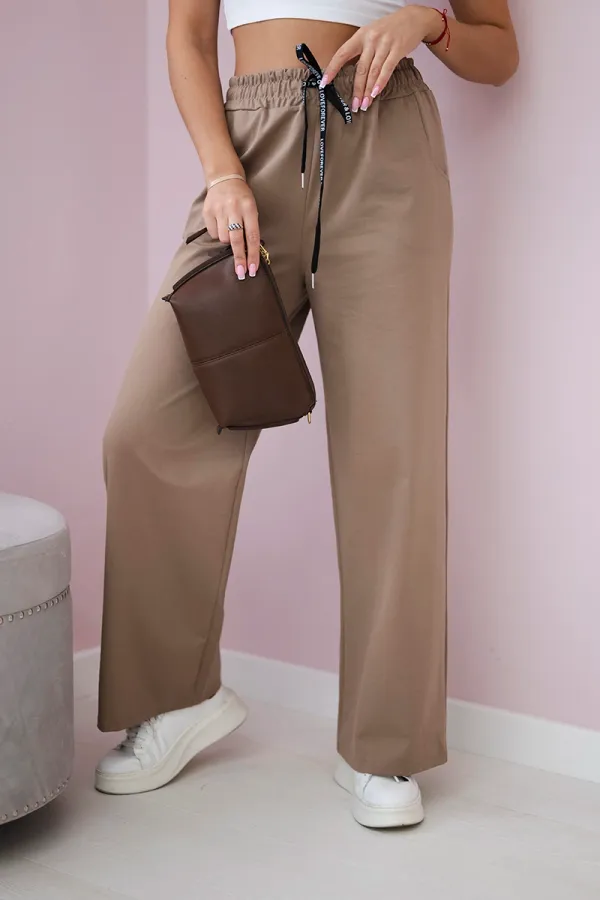 Kesi Włoski Kesi Włoski Punto pants with wide legs camel