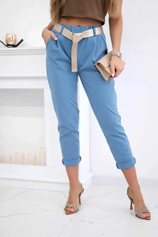 Kesi Włoski Kesi Włoski Punto trousers with belt denim