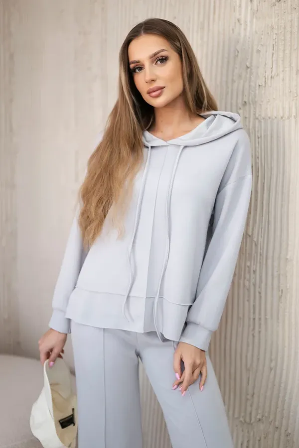 Kesi Włoski Kesi Włoski Set hoodie + pants buttery fabric grey