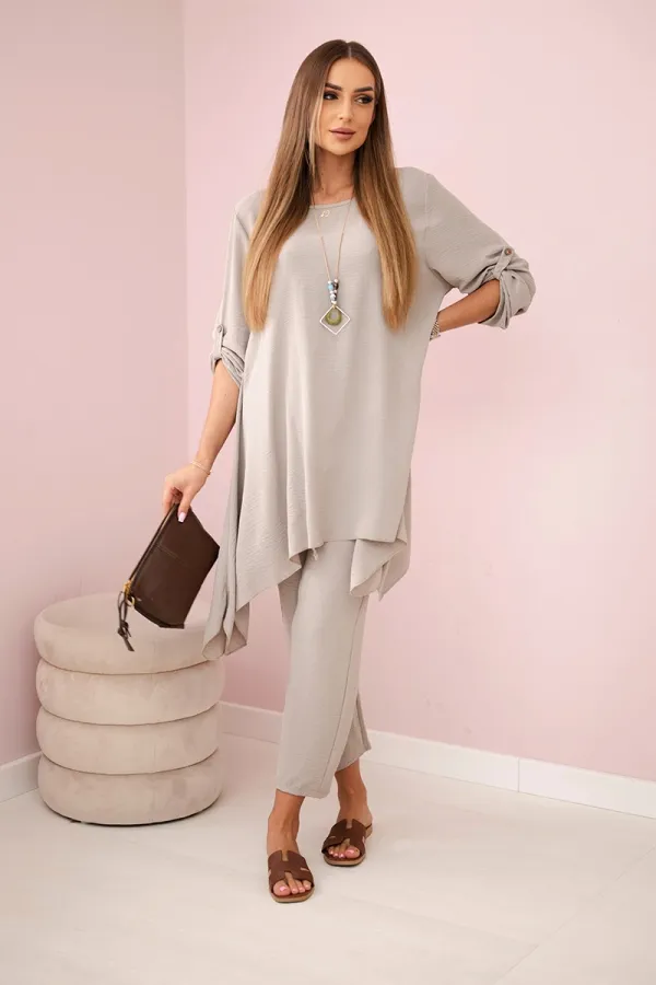 Kesi Włoski Kesi Włoski Set of blouse + pants with pendant fango