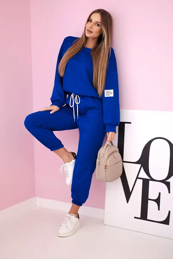 Kesi Włoski Kesi Włoski Set sweatshirt + pants buttery fabric cornflower blue