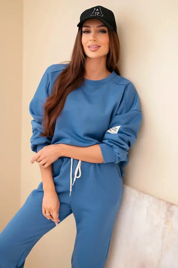 Kesi Włoski Kesi Włoski Set sweatshirt + pants buttery fabric denim