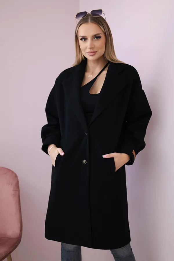 Kesi Włoski Kesi Włoski Single-breasted coat with buttons black