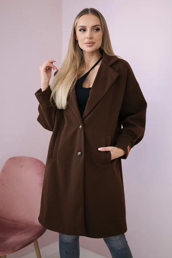 Kesi Włoski Kesi Włoski Single-breasted coat with buttons brown