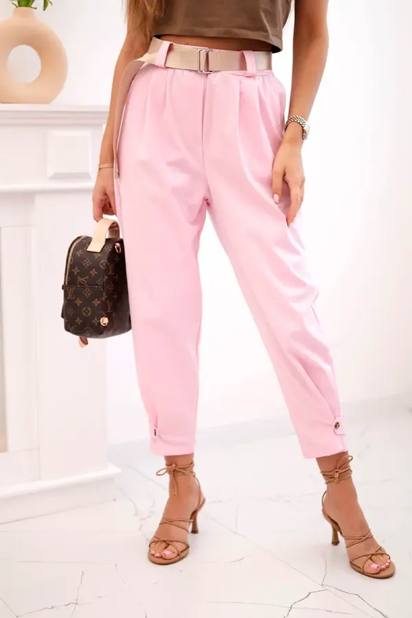 Kesi Włoski Kesi Włoski Summer Punto trousers with leg closure candy pink
