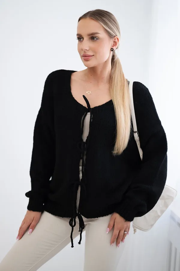 Kesi Włoski Kesi Włoski Sweater with front tie black