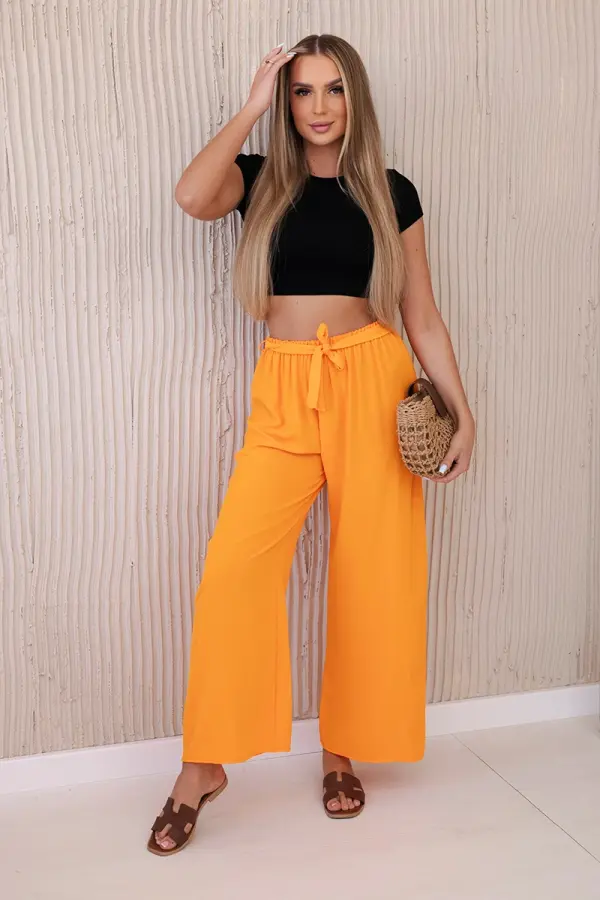 Kesi Włoski Kesi Włoski Trousers with a wide waistband dark orange