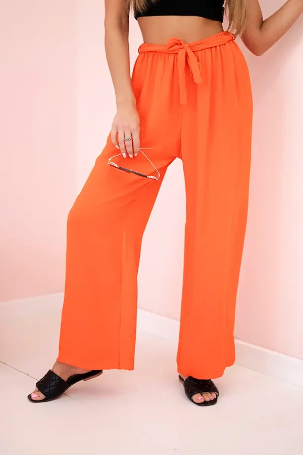 Kesi Włoski Kesi Włoski Trousers with a wide waistband orange
