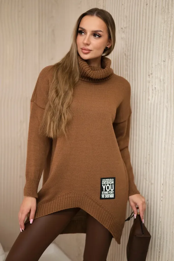Kesi Włoski Kesi Włoski Turtleneck sweater chocolate