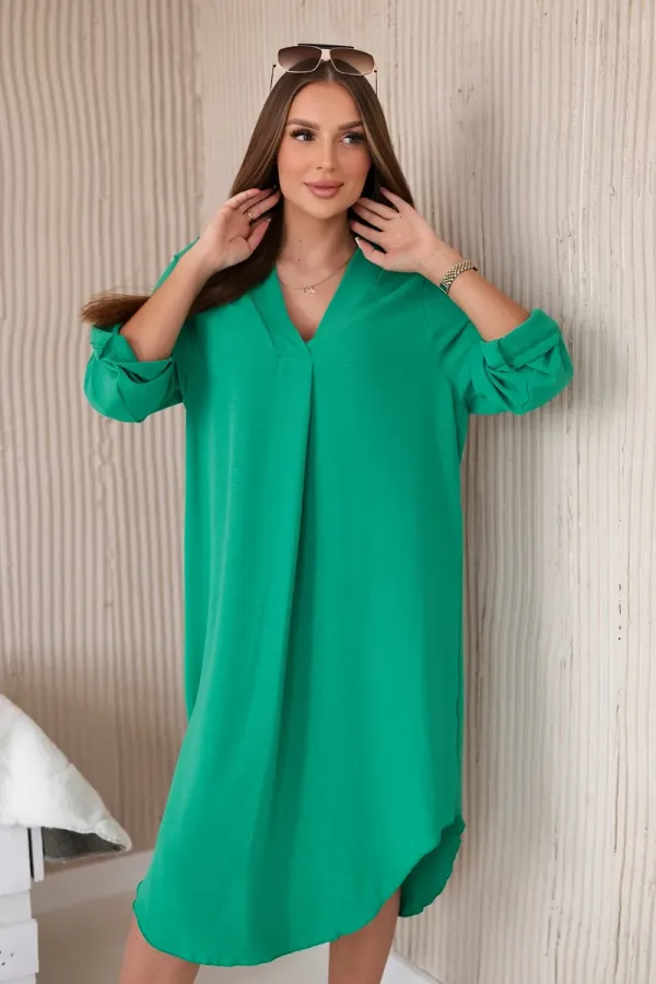 Kesi Włoski Kesi Włoski V-neck dress green