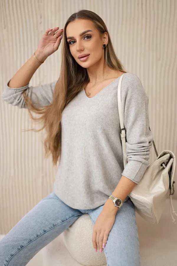 Kesi Włoski Kesi Włoski V-neck sweater dark beige