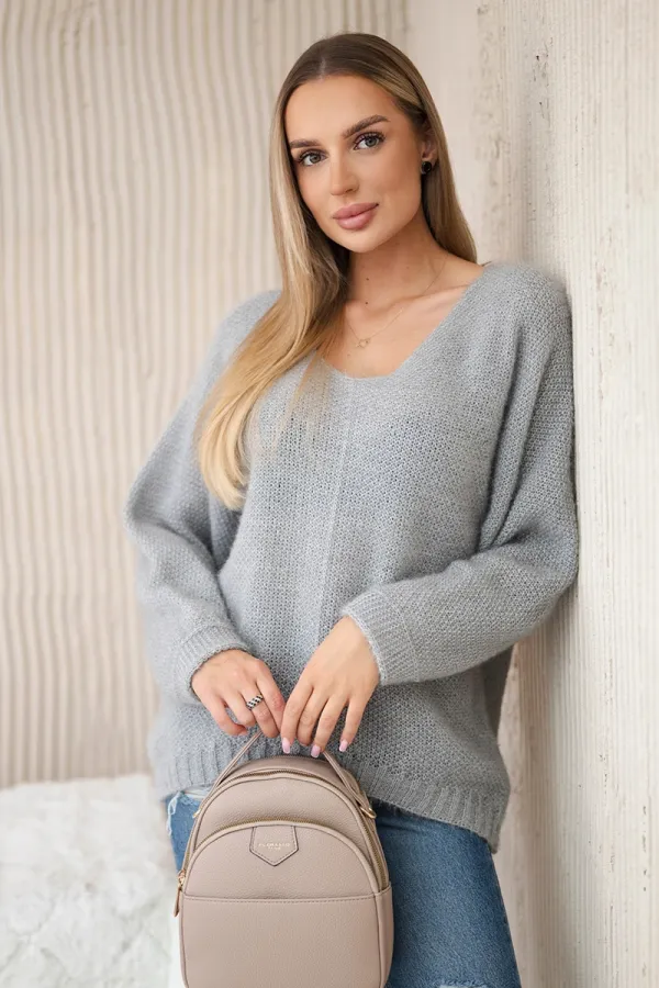 Kesi Włoski Kesi Włoski V-neck sweater grey