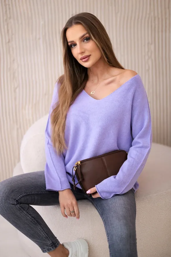 Kesi Włoski Kesi Włoski V-neck sweater light purple