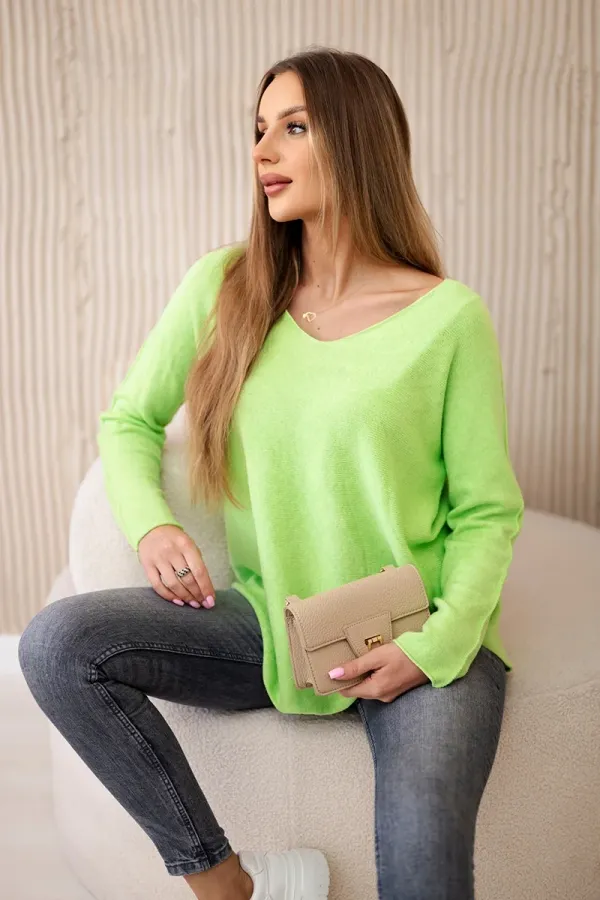 Kesi Włoski Kesi Włoski V-neck sweater Pistachio
