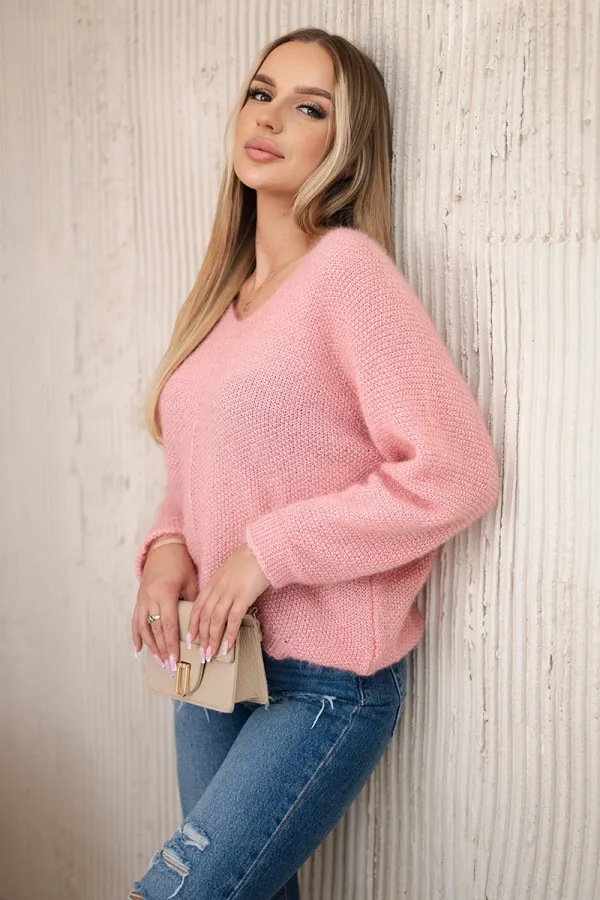 Kesi Włoski Kesi Włoski V-neck sweater powder pink