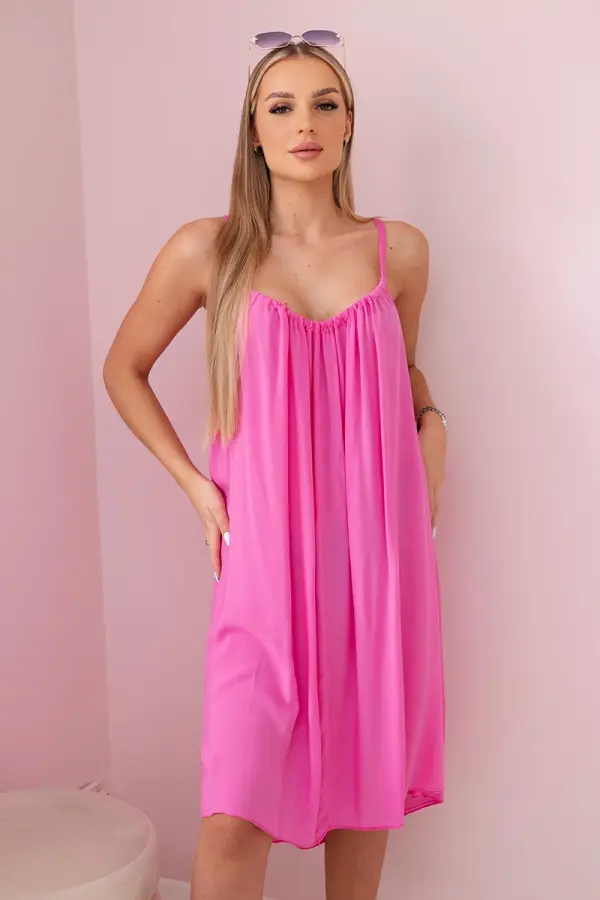 Kesi Włoski Kesi Włoski Viscose dress with straps pink