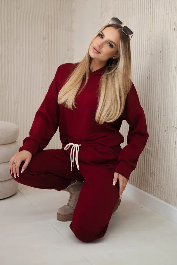 Kesi Włoski Kesi Włoski Viscose set hoodie + pants maroon