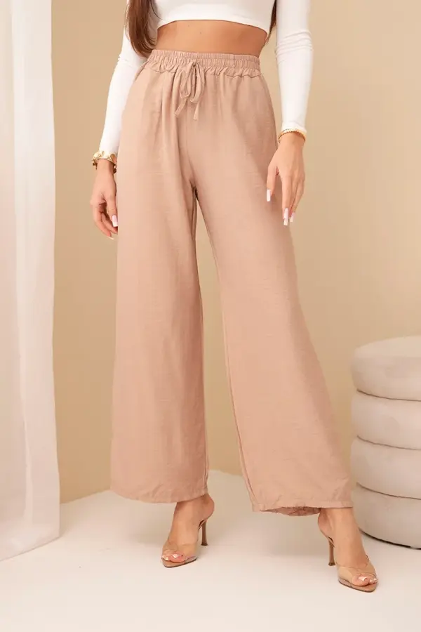 Kesi Włoski Kesi Włoski Viscose wide-leg trousers camel