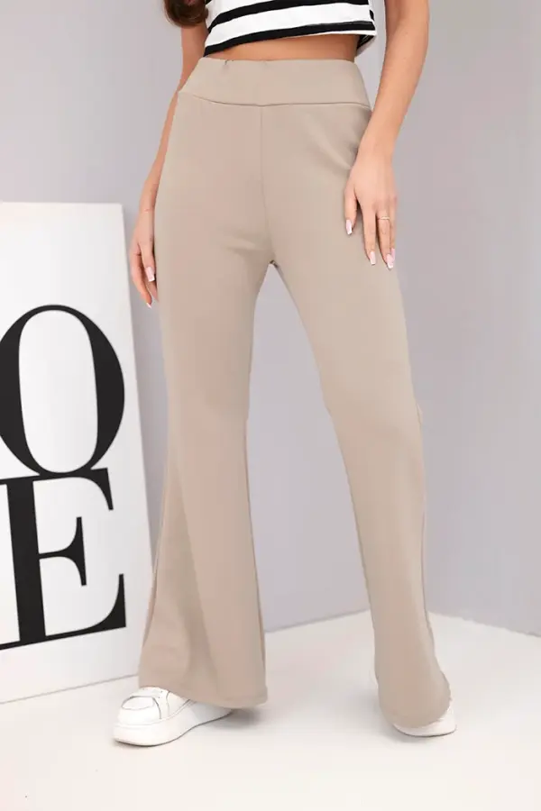 Kesi Włoski Kesi Włoski Women's butter pants with flared leg fango