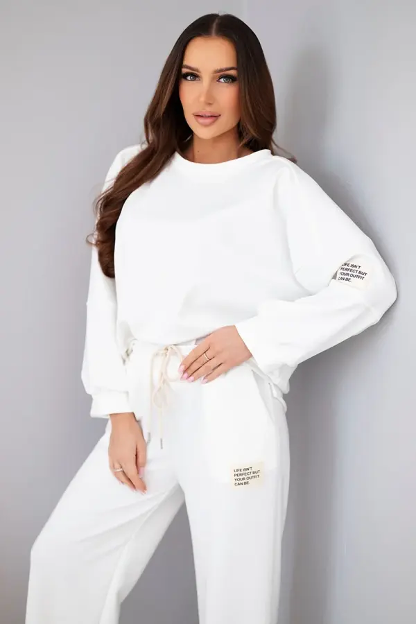 Kesi Włoski Kesi Włoski Women's set butter sweatshirt + pants white