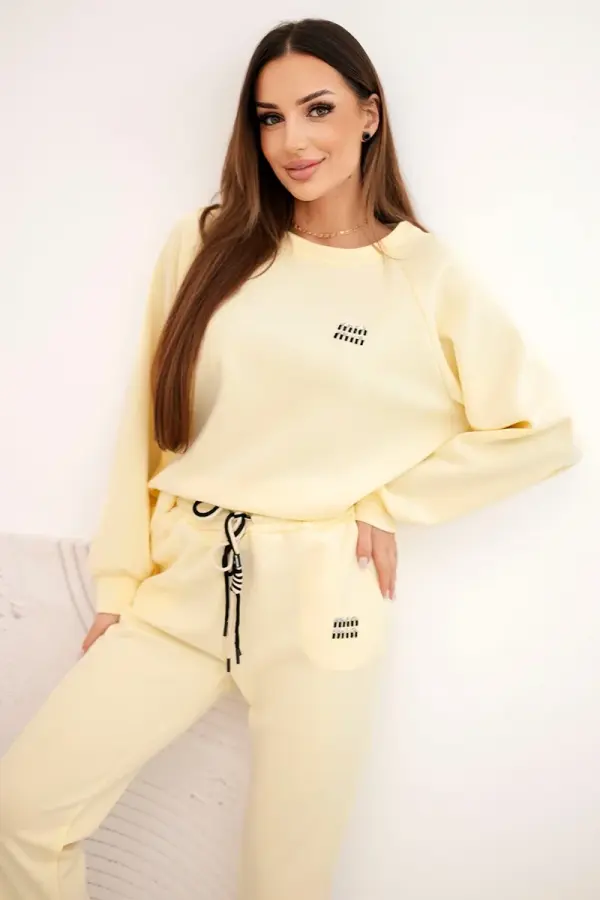 Kesi Włoski Kesi Włoski Women's set in buttery viscose with a sweatshirt and pants yellow