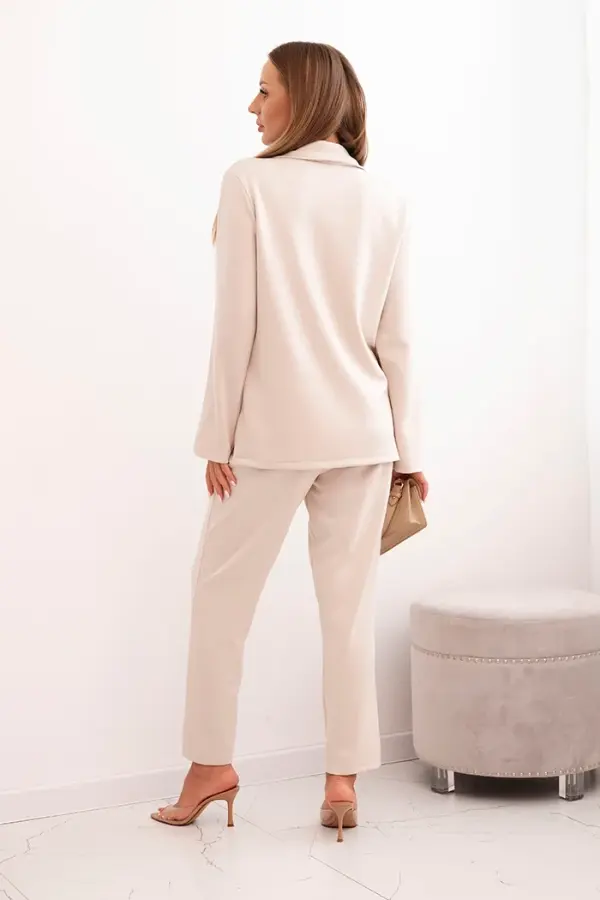 Kesi Włoski Kesi Włoski Women's set with viscose, decorated and with elastic pants beige