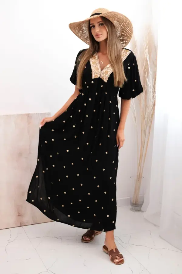 Kesi Włoski Kesi Włoski Women's viscose dress with a tie on the back black