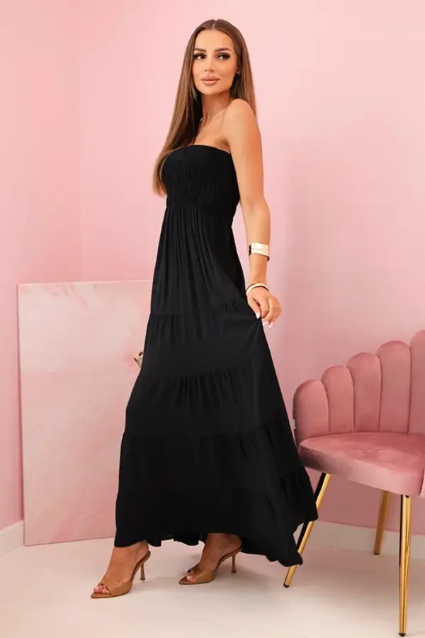 Kesi Włoski Kesi Włoski Women's viscose dress with elastic top black
